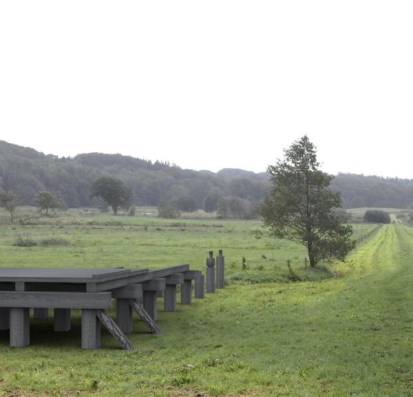 Die alten Radspuren aus der Wikingerzeit sind in der Landschaft von Ravningbroen noch zu sehen.